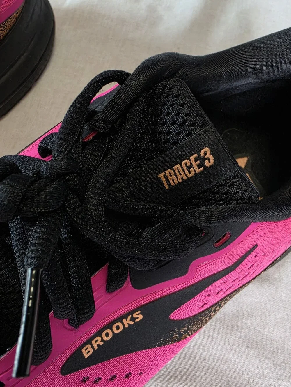 SOLD - Brooks Trace 3 Running Shoes in Pink Glo/Black/Orange Women's Size 7.5